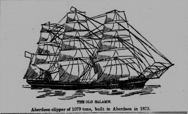 The iron-hulled Salamis was built as a sister clipper to Thermopylae in 1875. Image: DC Thomson